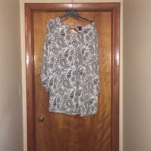 White and Cream Paisley Dress